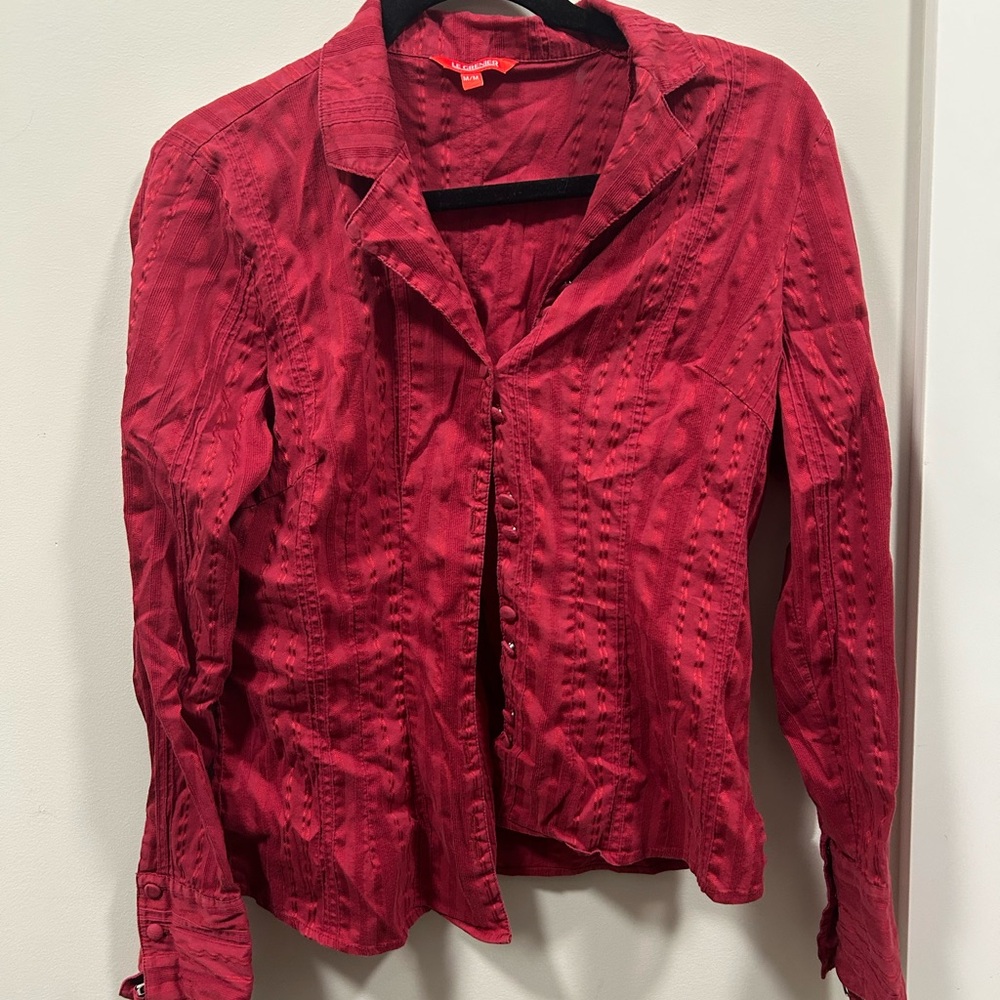 Red Button-Up Shirt